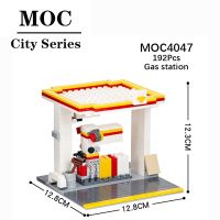 MOC City Series เตาแก๊สรถยนต์,ของเล่นเพื่อการเรียนรู้สำหรับเด็กผู้ชายของเล่นเสริมสร้างความรู้ของขวัญสร้างสรรค์ DIY