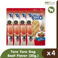 GOP ขนมสุนัข ขนมสุนัขชิ้น Toro Toro Dog Snack Beef Flavor (30 g.) x 4 ขนมหมา ขนมสัตว์เลี้ยง