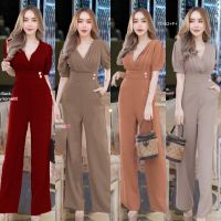 TT17452 Jumpsuit จั้มสูทขายาวอกจับจีบ