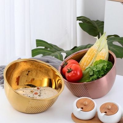 【CW】 Rice Washing Sieve Drain Basket Bowl Strainer Noodles Vegetables and Fruits Tools