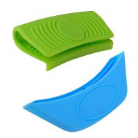 【cw】 2pc/Lot Silicone Hot Handle Holder Non Anti Scalding Temperature Resistant Casserole Skillet Pan Sleeve Grip Cover ！