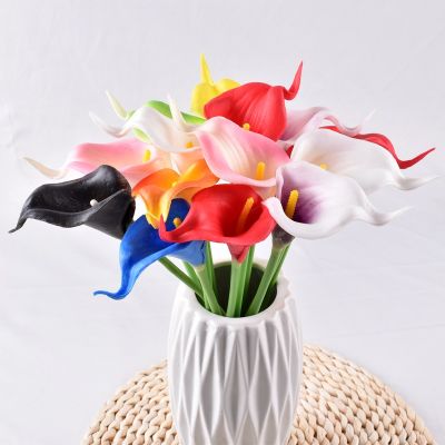 【CC】 1/5PCS Calla Artificial Flowers Real Bouquet Fake Wedding Decorations Garden