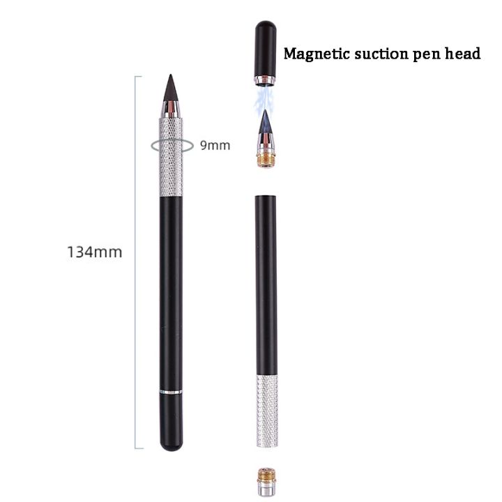11pcs-set-metal-infinity-writing-eternal-pencil-hb-no-ink-magnetic-suction-nib-art-sketch-pencils-school-kawaii-stationery-gifts