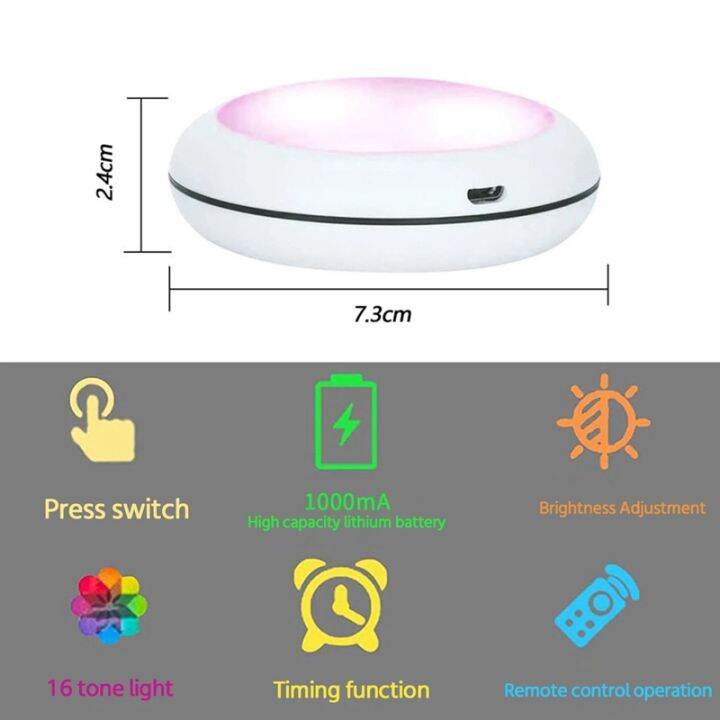 usb-rechargeable-rgb-led-cabinet-light-puck-lamp-16-colors-remote-under-shelf-kitchen-counter-lighting