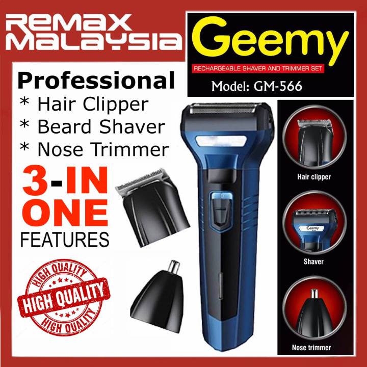 READY STOCK] GEEMY GM-566 Professional Rechargeable Cordless Hair Clipper, Hair  Cutter, Beard Shaver, Nose Trimmer, Mesin Gunting Rambut for Men, Women,  Boy, Lady, Kid, Child, Senior Citizen and anyone else | Lazada