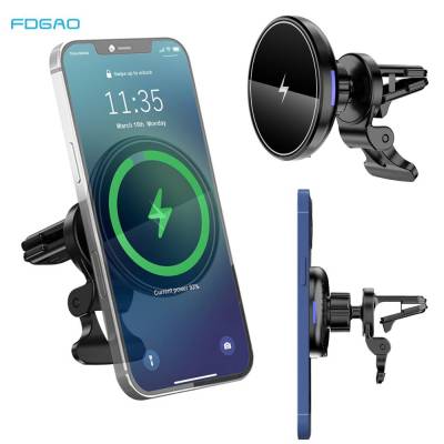 30W Magnetic Wireless Car Charger Mount Adsorbable Phone Holder Stand For iPhone 14 13 12 Pro Max Mini Fast Wireless Charging Car Chargers
