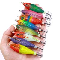 【DT】hot！ 9cm 8g Squid Jigs Fishing Artificial Jigging Baits Sea Cuttlefish EGI box kit