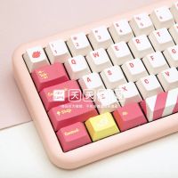 Cherry Profile 140คีย์ Caps PBT Keycap สตรอเบอร์รี่มะนาวสีแดงน่ารัก Keycaps สำหรับคีย์บอร์ด Gaming Custom MX Switch