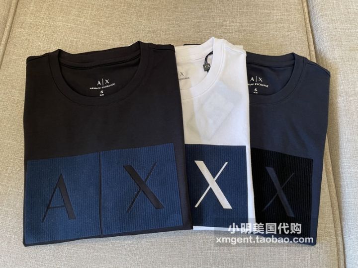 READY STOCK】Armani Exchange Armani AX Men's Summer Pattern LOGO  Micro-elastic Casual Crewneck Short Sleeve T-shirt 