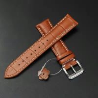 ❀❀ strap leather men and women watch chain waterproof mechanical accessories first layer cowhide pin buckle 20mm