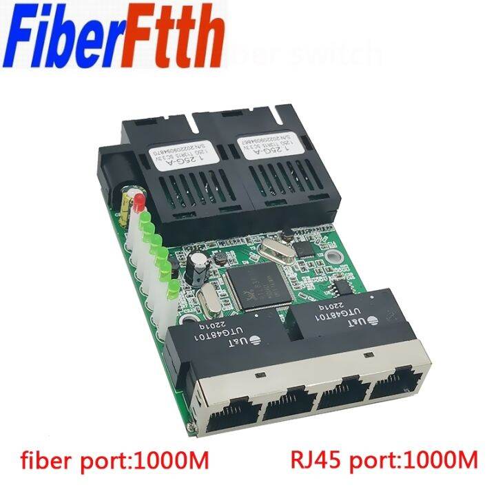 10/100/1000M Fiber Switch 2/4/8 RJ45 UTP 2 SC Gigabit Fiber Optical ...