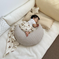 Baby Bed Bumper Home Bedroom Sofa Bedding Cushion Cotton Plaid Newborn Baby Sleeping Round Nap Long Pillow