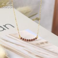 GOLUCA Vingate Necklace 925 Silver Necklace For Women Natural Mini Garnet Gemstone Pendant 14K Gold Plated Fine Jewelry LMNI113 Fashion Chain Necklace