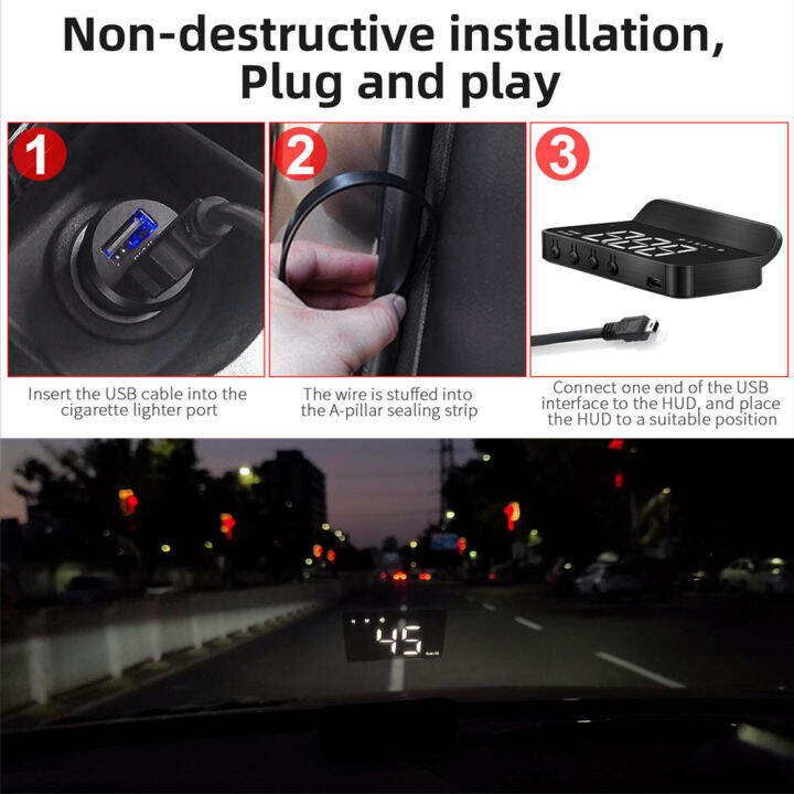 wireless-head-up-display-gps-hud-windshield-speedometer-เครื่องวัดอุณหภูมิแบบดิจิตอลสำหรับรถยนต์-security-water-temp-alarm