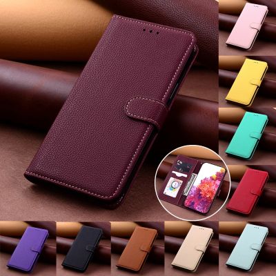 「Enjoy electronic」 Solid Color Wallet Case for Samsung Galaxy S22 S21 S20 S20FE S21FE S22 Ultra S10 S9 S8 Plus Litchi Pattern PU Leather Flip Cover