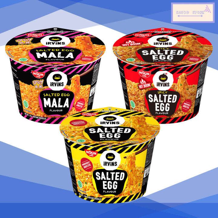 【HALAL】NISSIN X IRVINS BOWL Instant Noodles Salted Egg Spicy Salted Egg ...