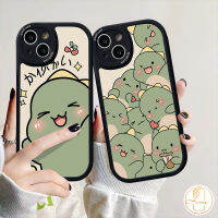 เคสโทรศัพท์ไดโนเสาร์ตัวน้อยน่ารักเข้ากันได้กับ IPhone 7Plus 11 13 14 12 Pro Max XR X XS MAX 7 8 6S 6Plus SE 2020คู่น่ารักชานมดื่มลายการ์ตูนไดโนเสาร์