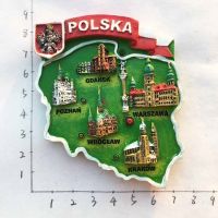 Poland landmarks travel maps creative souvenirs magnetic stickers refrigerator