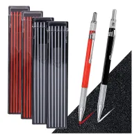 Mechanical Carpenter Pencils Set with Built-In Sharpener for Steel,Pipe Welder,Construction Woodworker