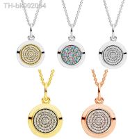 ▲ New Rose Golden Shine Two-tone Signature Necklace WIth Colorful Crystal For 925 Sterling Silver Europe Gift Diy Jewelry