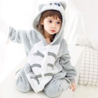 Kigurumi ชุดนอนเด็ก Onesie Totoro สำหรับเด็กอนิเมะยูนิคอร์นผ้าห่มนอนเครื่องแต่งกายเด็กทารกชุดจั๊มสูทเด็กผู้หญิงเด็กผู้ชายฤดูหนาว