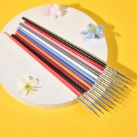 Professional 12Pcs Acrylic French Stripe Nail Art Liner Brush Set Line Stripes Grid Gel Polish Painting Brush Manicure Tool Artist Brushes Tools