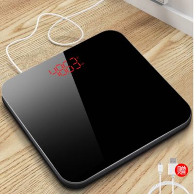 Body Fat Scale Black Bathroom Smart Weighing Scales USB Charge Digital LCD Display Floor Body Weight Scale Balance 180KG/50G