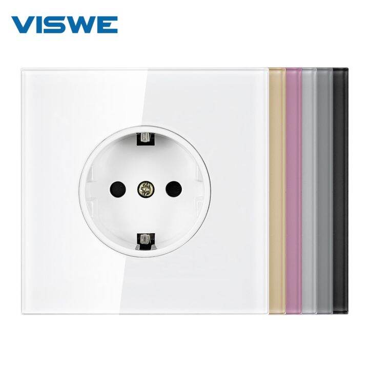 viswe-eu-standard-power-wall-socket-220v-16a-white-full-mirror-tempered-glass-panel-electrical-outlets-home-improvements