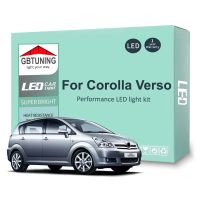 หลอดไฟตกแต่งภายในชุดคิทสำหรับรถโตโยต้า Corolla Verso LED 2001 2002 2003 2004 2005 2006 2007 2008 2009แผนที่รถโคมไฟหีบฝาทรงโค้ง Canbus