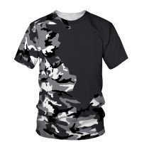 Summer Sports Camo Tough Guy Men Casual Outdoor Sports T-shirt Jungle Camo High Quality Quick Drying Round Neck Top