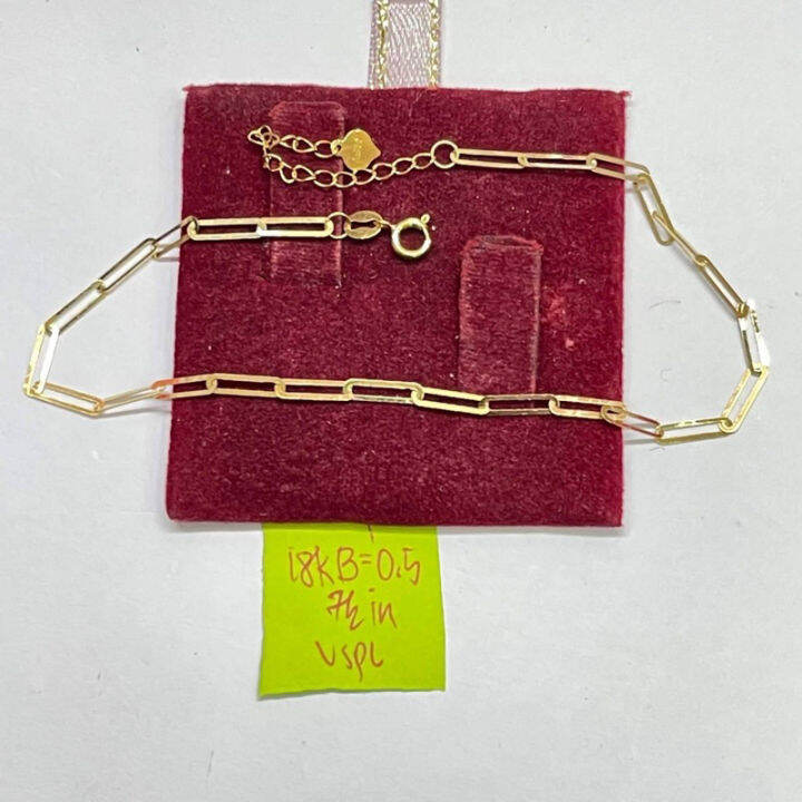 Saudi Gold Paper Clip Bracelet 18K 7.5inches (100 PAWNABLE) Lazada PH