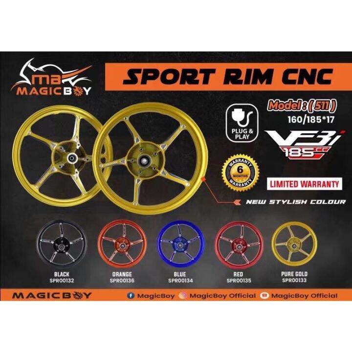 🔥MAGIC BOY SPORT RIM CNC FG511 SYM VF3i 1.60/1.85-17🔥 | Lazada