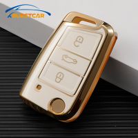 lujie TPU Shell Fob for VW Volkswagen Golf 7 MK7 Tiguan MK2 for Seat Ateca Leon FR Ibiza Skoda Octavia Kodiaq Car Flip Key Case Cover