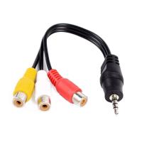 สาย AV แจ็ค 3.5mm เป็น 3 RCA ตัวเมีย ยาว 22ซม