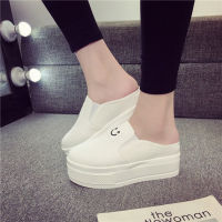 Weakleague Korea Style Open Heels Slipper Girls Slip Sandal Flat Shoes Women Canvas Shoes Sneakers for Women Teenagers Fashion Slippers New Arrival 050712