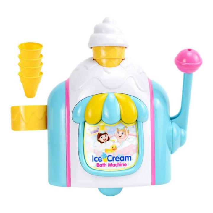 Bubble Ice Cream Maker Bath Toy Bath Bubble Machine for Kids Water Bathtub Toy with 4 Ice Cream