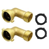 2Piece 45 Degree Garden Hose Elbow Fitting 2Pk with 2 Washers - Outdoor Faucet Extender, Hose Connector Spigot Extender Copper Faucet Extender