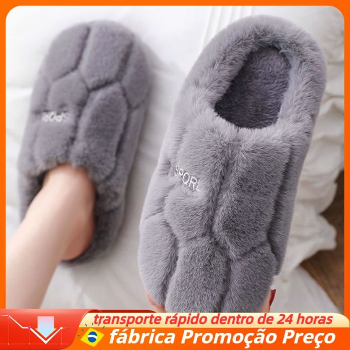 รองเท้าแตะเฟอร์อบอุ่นในฤดูหนาวสำหรับผู้ชาย-sepatu-empuk-กันลื่นสำหรับใส่ในบ้านคู่รักห้องนอนในอาคาร-comfort-ส้นแบนรองเท้าแตะบ้าน