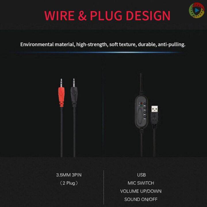 docooler-sy440mv-ชุดหูฟังเล่นเกม-usb-พร้อมไมโครโฟนสําหรับคอมพิวเตอร์แล็ปท็อป