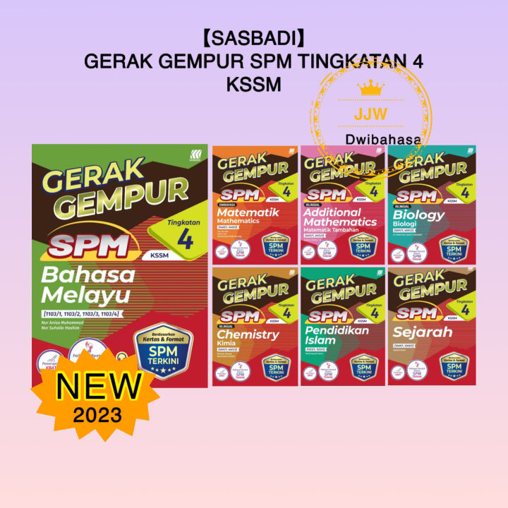 【JJW】(Sasbadi) Gerak Gempur SPM Tingkatan 4 KSSM 2023 Dwibahasa — Buku ...