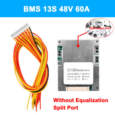 BMS Board โมดูลแบตเตอรี่ขนาดกะทัดรัด Li-Ion บอร์ดป้องกัน BMS Fitting สำหรับ13S 48V 60A แบตเตอรี่ทนทาน
