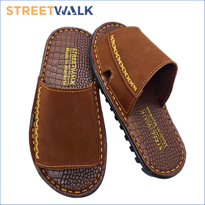 Streetwalk Marikina Made Nubuck Sandals for Men Hand-Sewn Leather ...