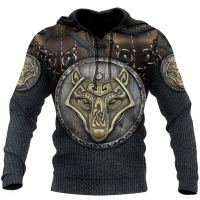 Xzx180305 youth mens Hoodie Viking fighter armor 3D print neutral zipper Hoodie casual streetshirt role playing