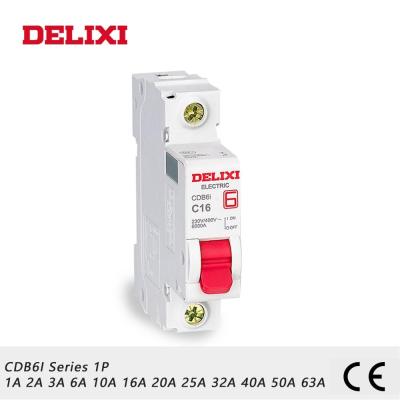 【❉HOT SALE❉】 quan59258258 Delixi Cdb6i 1P เบรกเกอร์230/400V 1a 2a 3a 6a 10a 16a 20a 25a 32a 40a 50a 63a 50Hz C Type Curve With Ce