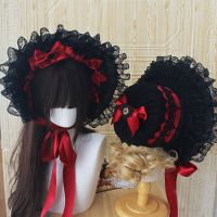 Lolita Lace Bonnet Hat Vintage Victorian Cosplay Headwear