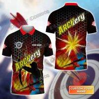 Archers Archery Target Personalized Name 3D Printed Mens Clothing Polo Shirt Summer Short Sleeve Shirt Gift for Archers