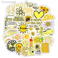 10/30/50PCS Cartoon Fresh Light Yellow Cute Sticker Mobile Phone Computer Waterproof Graffiti Guitar Sticker Wholesale