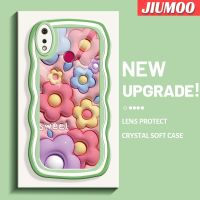 เคส JIUMOO สำหรับ Realme 3 Pro เคส3i Realme ลายการ์ตูน3D ดอกไม้ลูกอมดีไซน์ใหม่ขอบหยักแฟชั่นแบบเรียบง่ายเคสโทรศัพท์แบบใสนิ่มป้องกันกล้องปลอกซิลิโคนเคสโปร่งใสกันกระแทก