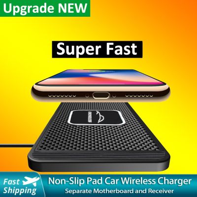 Wireless Charger Car Silicone Pad Stand for iPhone 12 13 14 Samsung Huawei Xiaomi Mobile Phone 15W Fast Car Wireless Charging Car Chargers