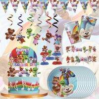 chenhuifang MUPPET BABIES Disposable Cutler Tablecloth Paper Plate Cup Napkin Set Boy Birthday Decoration Background